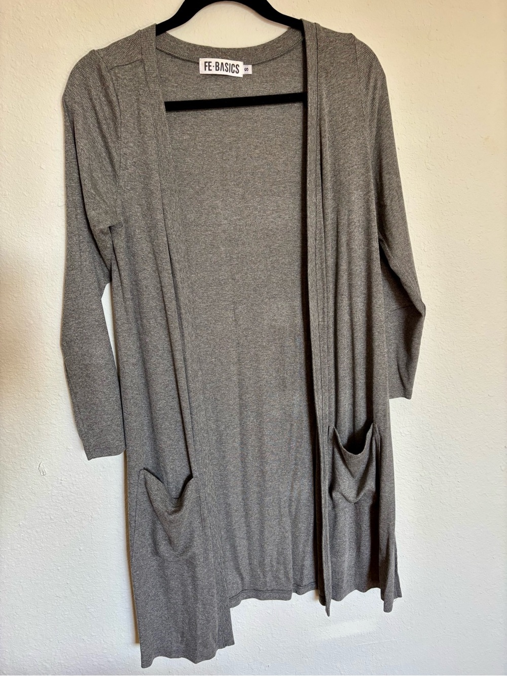 Fighting Eel Grey Open-Front Long Cardigan